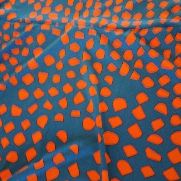 Lularoe Azure Skirt Blue Orange Geometric Medium - Picture 2 of 6